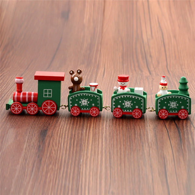 wooden christmas train