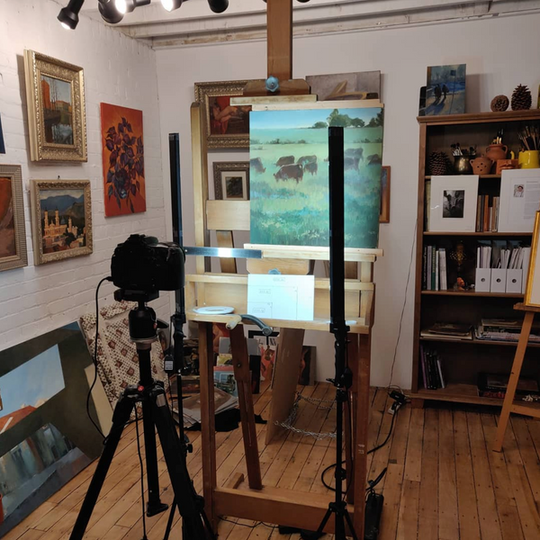 Photographing oil paintings in the studio