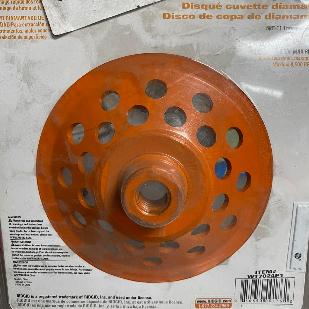 RIDGID 4 in. Diamond Double Row Cup Wheel HD-AWD40 - The Home Depot