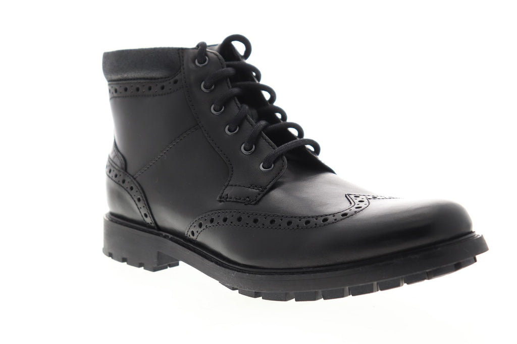 Clarks Curington Rise Mens Black Leather High Top Casual Dres - Ruze Shoes