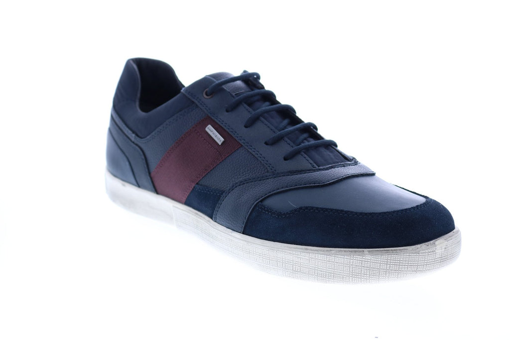 Geox Taiki B Abx D Mens Blue Suede Lace Up Euro Sneakers Shoes - Ruze Shoes