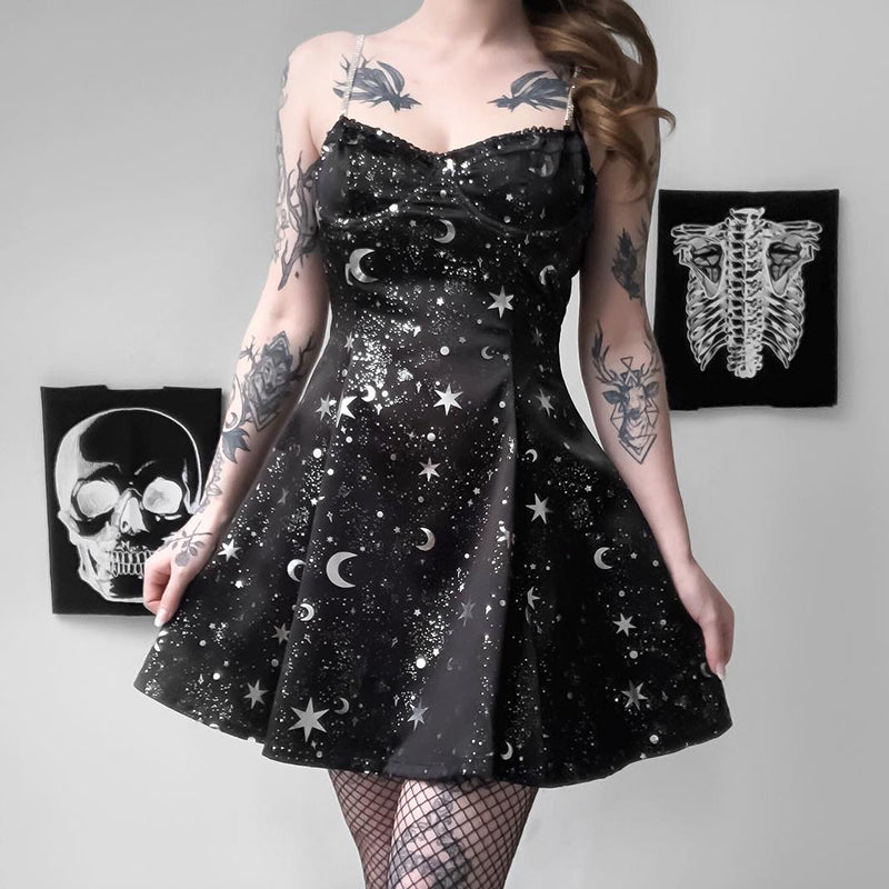 black dress with stars and moons