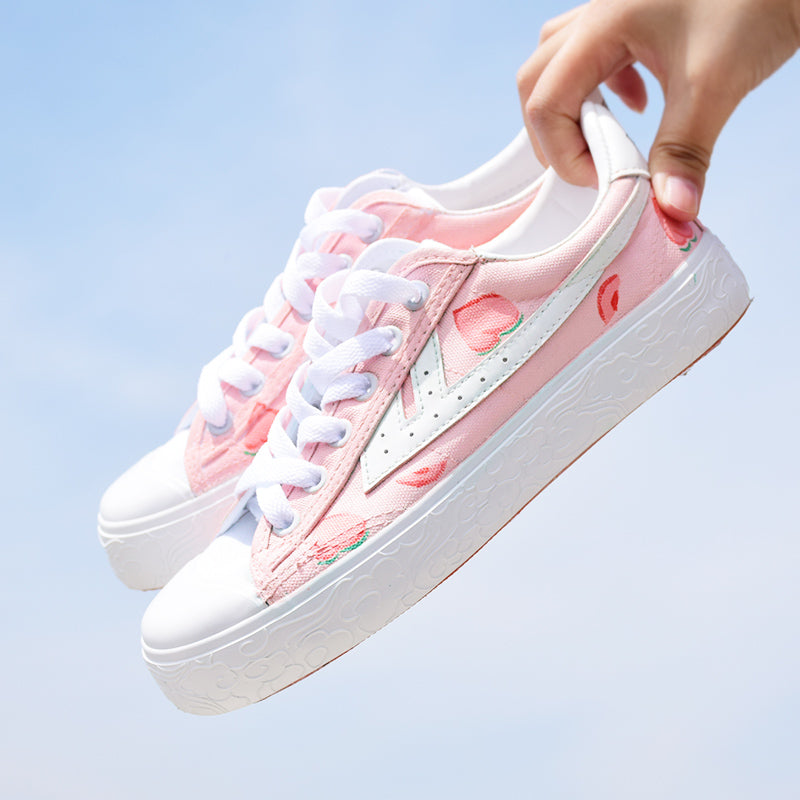 Cute Peach Canvas Shoes PN2768 