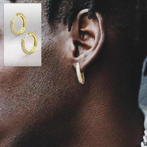 iced hoop earrings for men from KRKC&CO