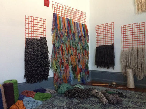 wall hung tufted rugs by artist kate garman