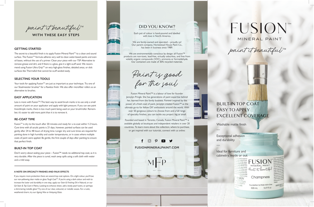 Fusion Mineral Paint 2019 Color Card and Brochure @ The Painted Heirloom