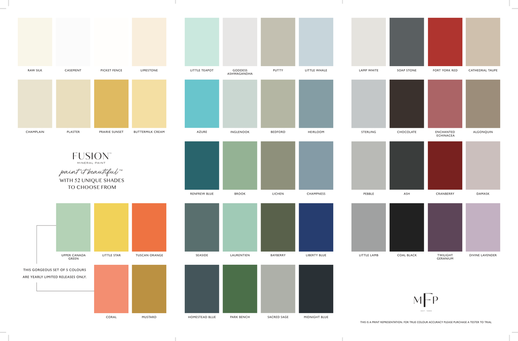 Fusion Mineral Paint Color Card and Brochure 2019 @ The Painted Heirloom