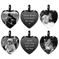Personalized Photo Cremation Urn Necklace for Ashes Heart Pendant