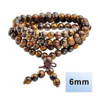 108 Tiger Eyes Stone Mala Beads Natural Necklace | Jovivi