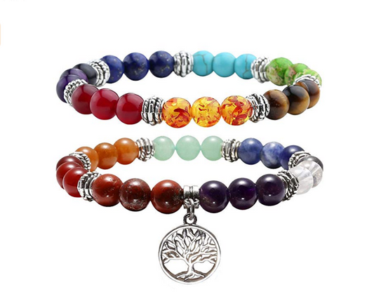 7 Chakras Crystal Beads with Charms Bracelet | Jovivi - Jovivi
