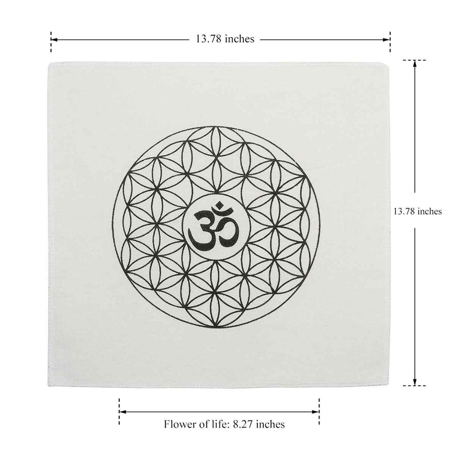 Printed-Cotton-Crystal-Grid-Altar-Cloth-Flower-of-Life-with-OM-Symbol