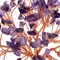Jovivi Natural Amethyst Tumbled Stones Money Tree-Gemstones copper wires wrapped branches, asd020802