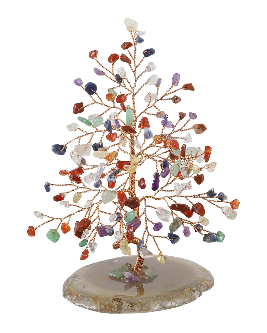 jovivi 7 chakras healing crystal copper wrapped money tree for home decor
