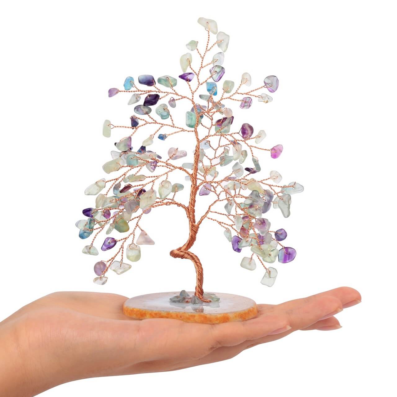 jovivi chakra healing crystals money tree figurine with natural