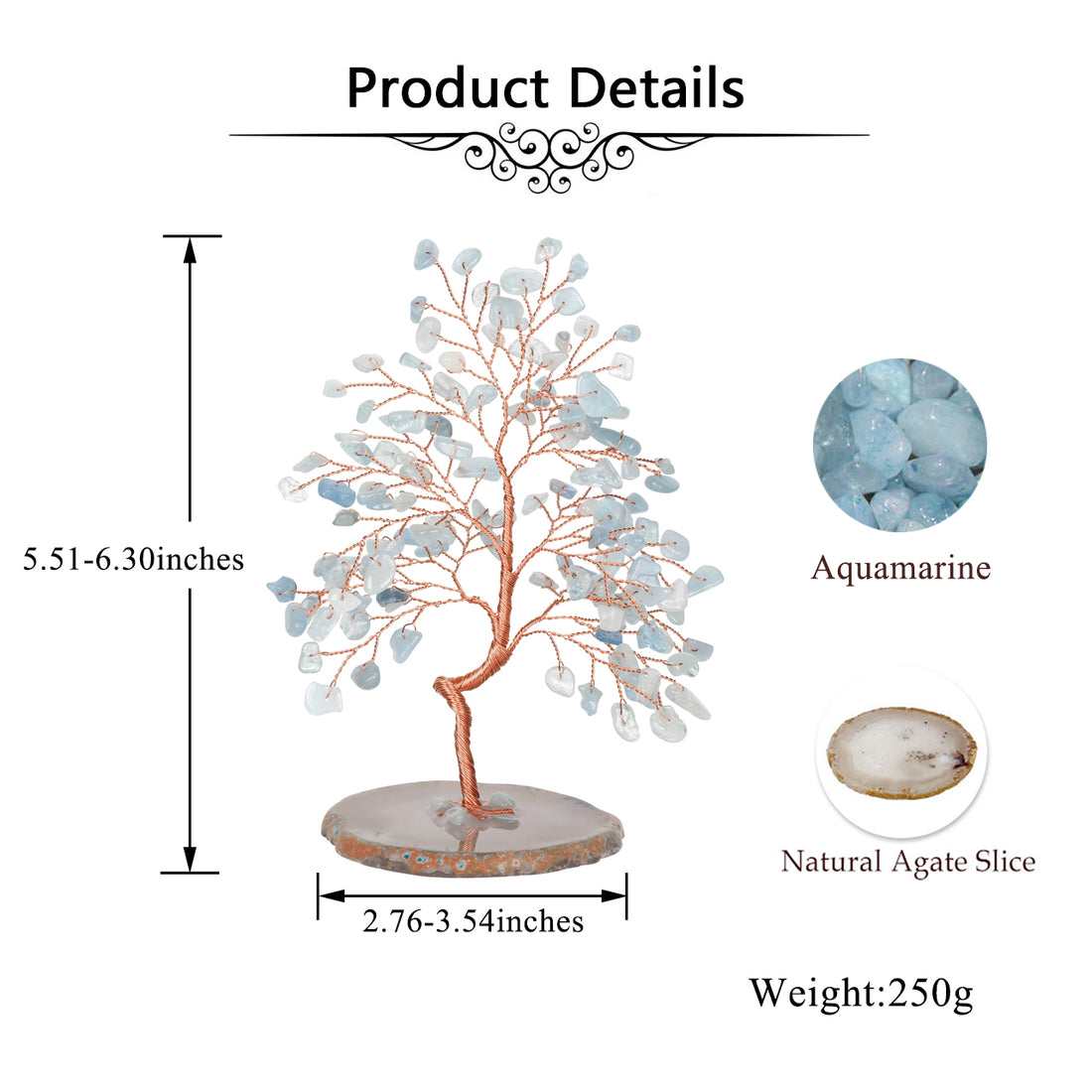 Natural Crystals Money Tree with Agate Slices Base Feng Shui Ornament | Jovivi - Jovivi