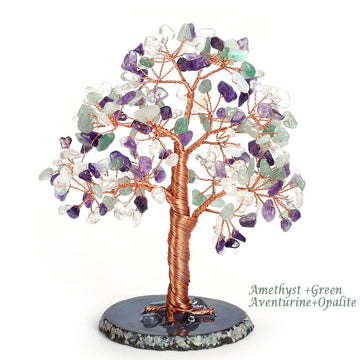 asd039505 jovivi green aventurine slices base healing crystal tree of life home decoration
