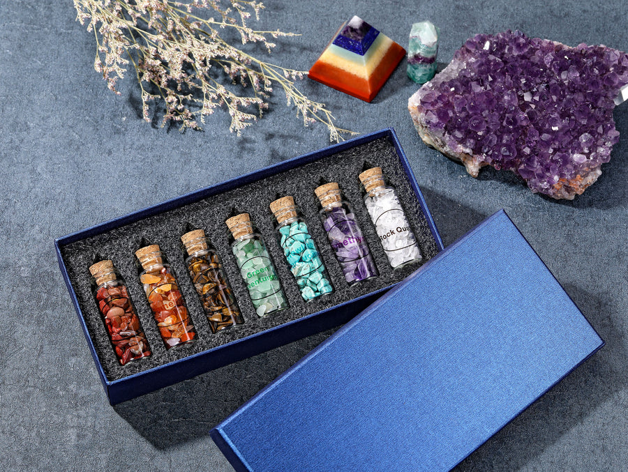 Mini Healing Crystal Chips Bottles Set | Jovivi