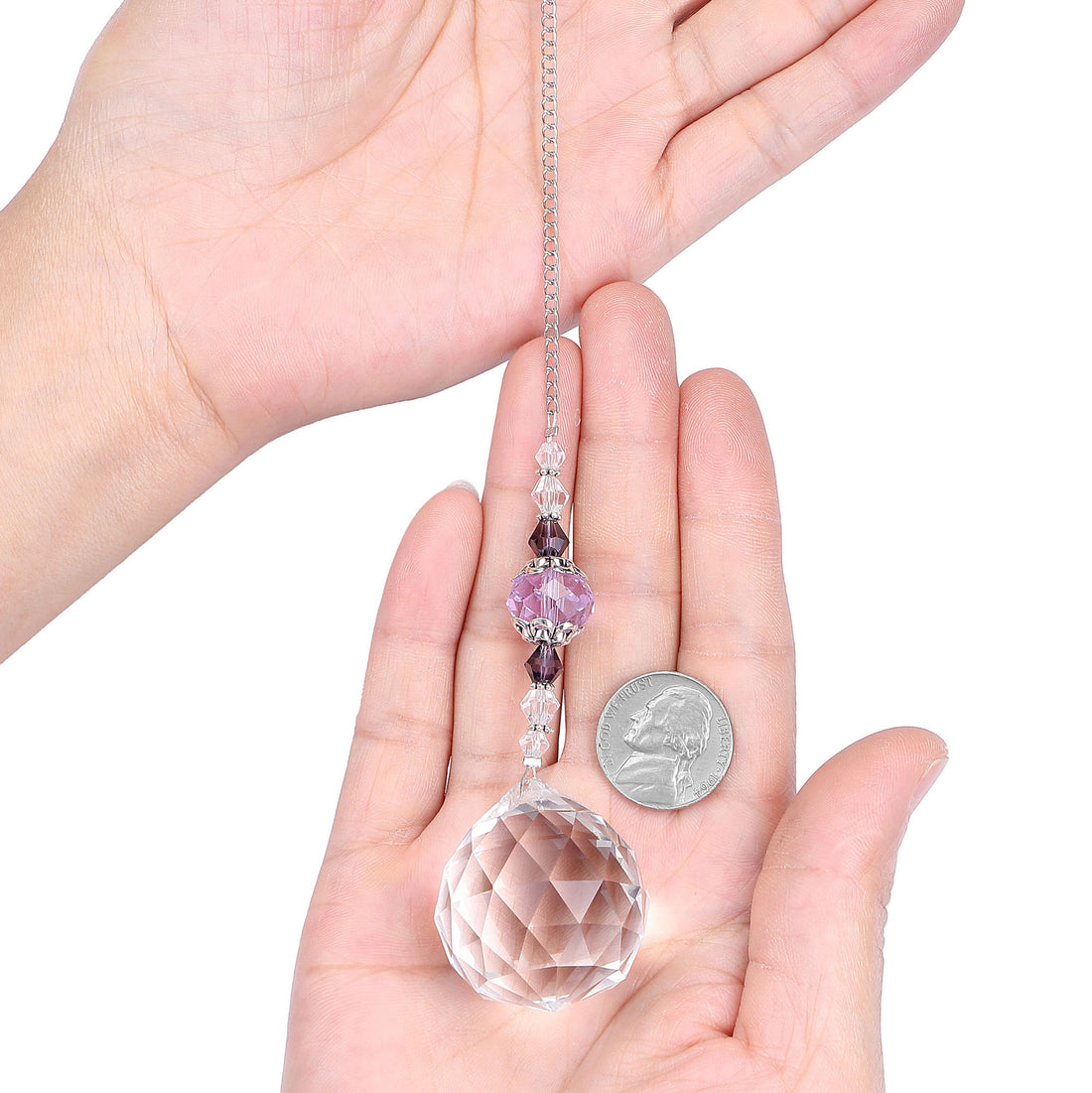 Purple Water Drop Shape Crystal Suncatcher Hanging Ornaments | Jovivi
