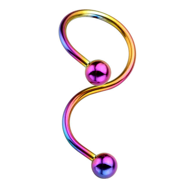 16G S Spiral Twist Navel Button Ring Body Piercing  | Jovivi - Jovivi