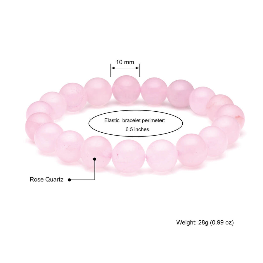 10mm Rose Quartz Healing Crystal Beads Bracelet | Jovivi - Jovivi