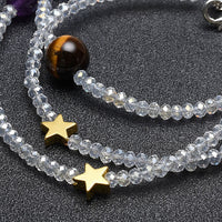 Jovivi Unique Solar System Nine Planets Adjustable Wrap Bracelet Chakra Reiki Healing Energy Crystal Mala Yoga Meditation Bracelet Necklace - 3MM Glass Beads