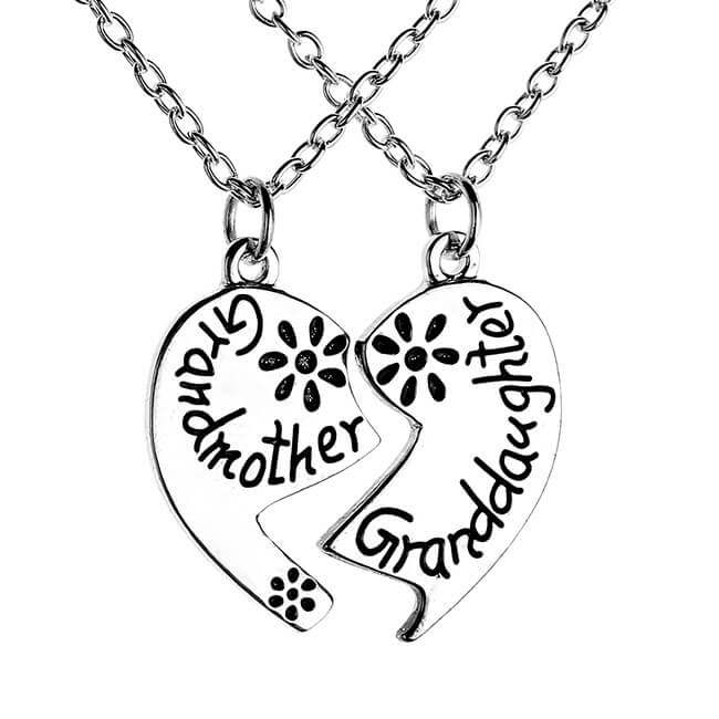 Jovivi heart puzzle engraved necklaces for couples, front side, jkn045601
