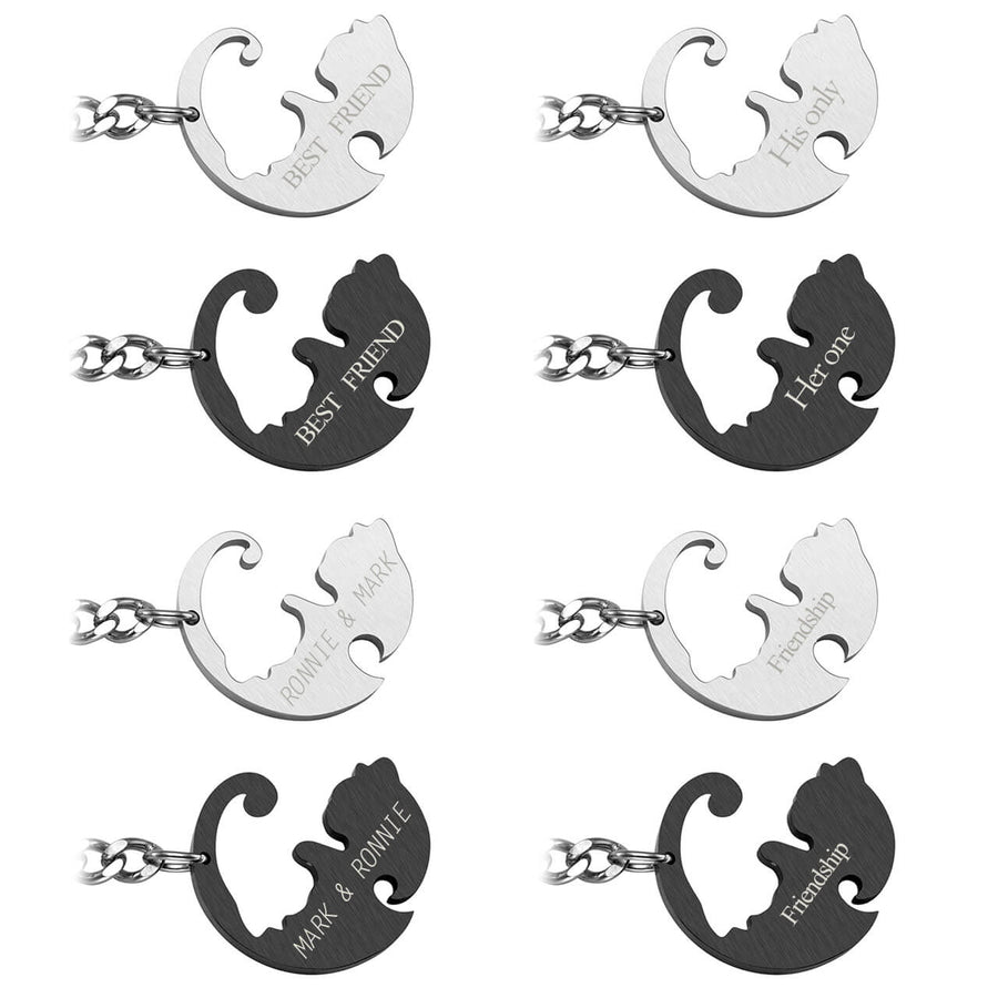 jovivi personalized yin yang cat puzzle keychain name engraved keychain 