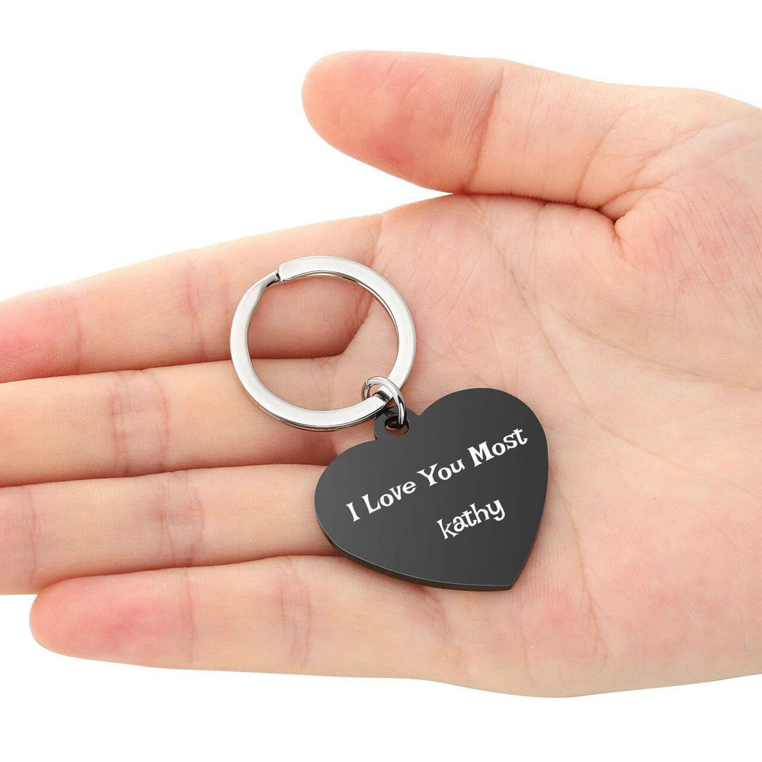 Jovivi personalized name engraved keychain for husband