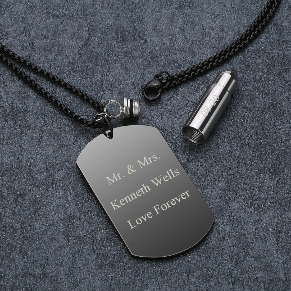 jovivi customized bullet shape urn necklace for men, jng064304