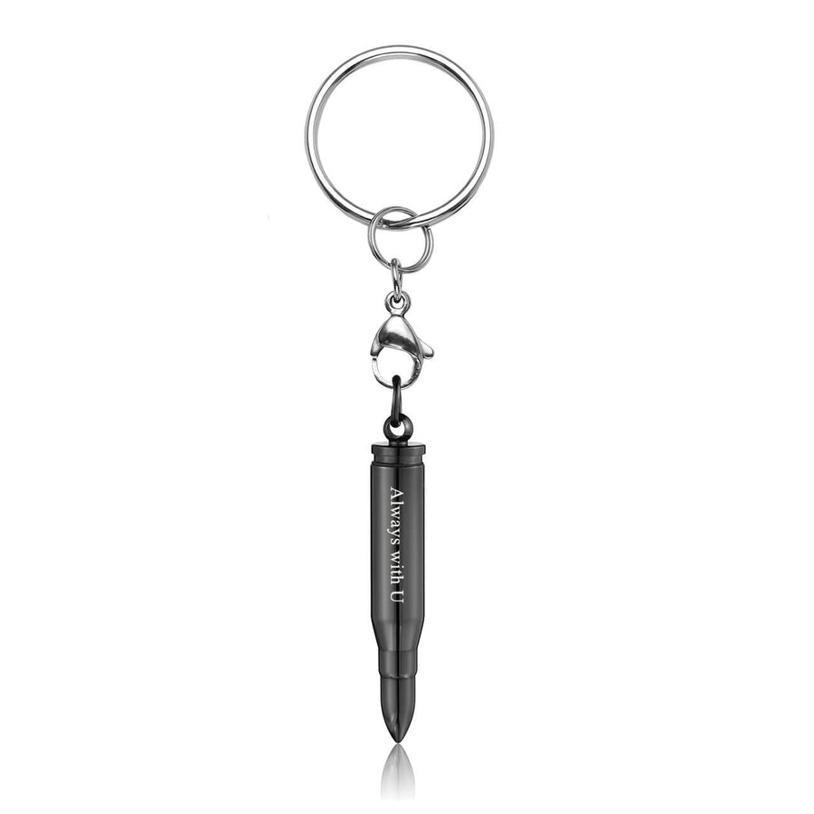 jovivi personalized keychains for couples pet cylinder keychain, black bullet shape urn necklace jnz04980 