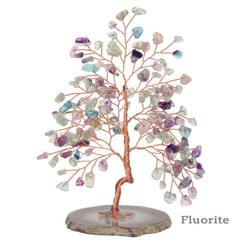 jovivi fluorite chakra healing crystal tree of life money tree home decor, front side, asd03570