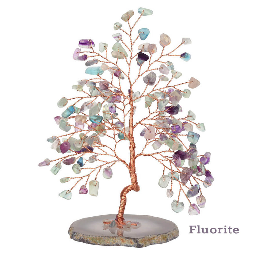 jovivi fluorite chakra healing crystal tree of life money tree home decor, front side, asd03570