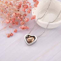 Personalized Heart Urn Necklace for Ashes RoseGold | Jovivi