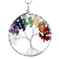 Crystal Quartz Tree of Life Pendant Necklace | Jovivi - Jovivi
