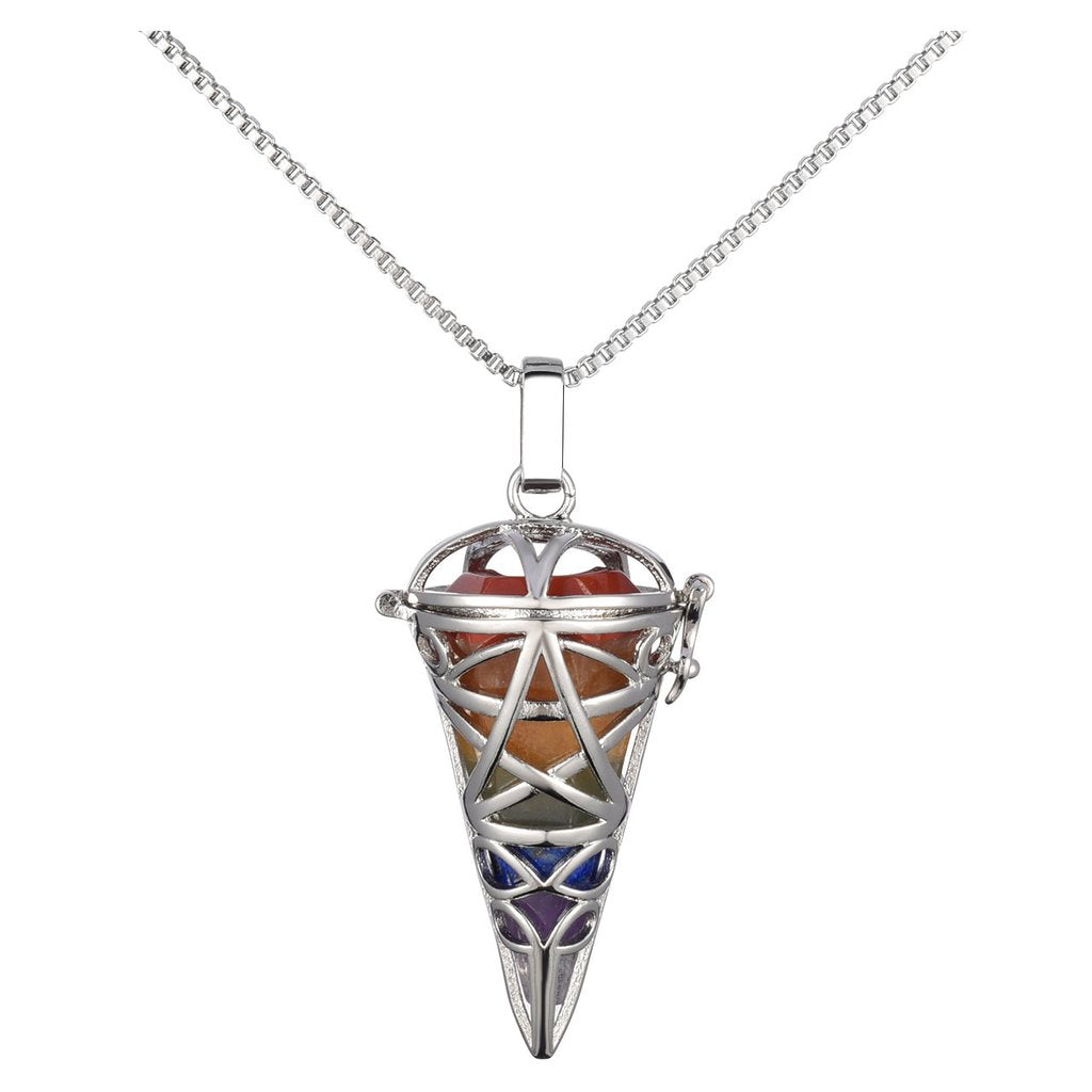 Jovivi healing crystal quartz locket pendant necklace for women and girl gift