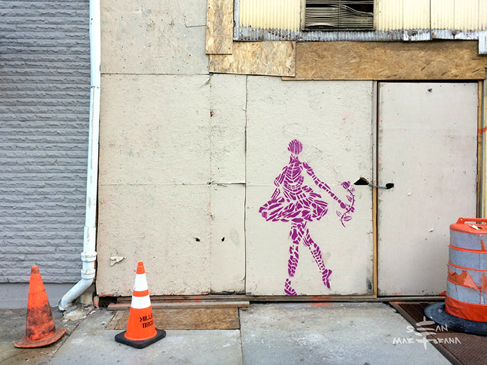 Sean Martorana Ballerina Streetart Stencil Painting Indy Hall