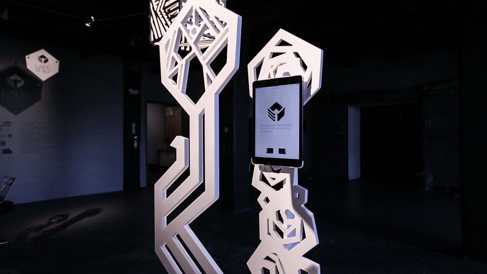 DesignPhiladelphia by Sean Martorana and Dejha Ti - Corian iPad Kiosk Sculpture