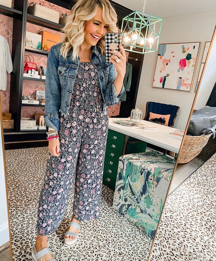 loft black floral jumpsuit