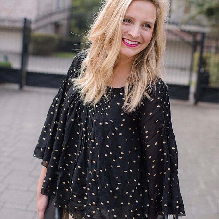 gold polka dot top