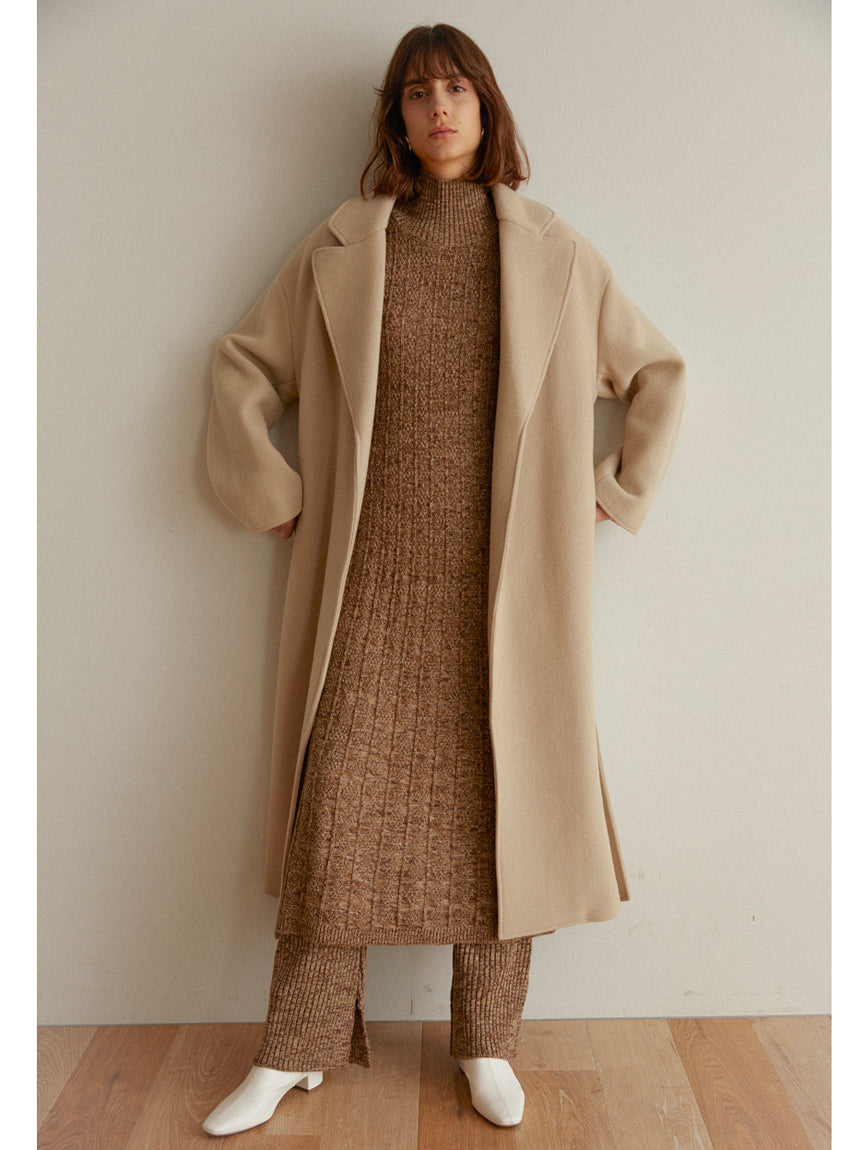 Melange-knit pants