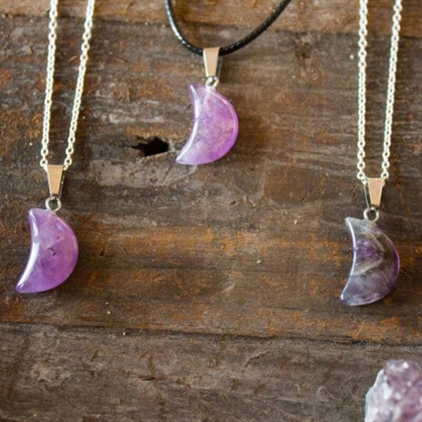 amethyst moon pendant