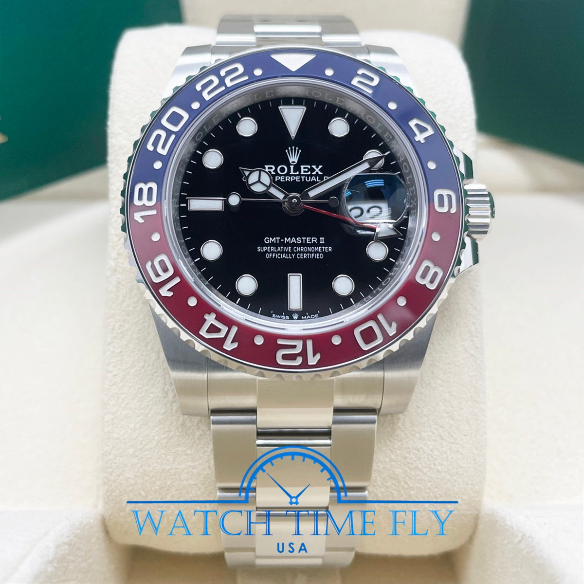 dybde Typisk Uretfærdighed Rolex 2022 GMT-Master II 126710BLRO Pepsi Oyster Bracelet 40mm Stainle –  Watch time Fly USA