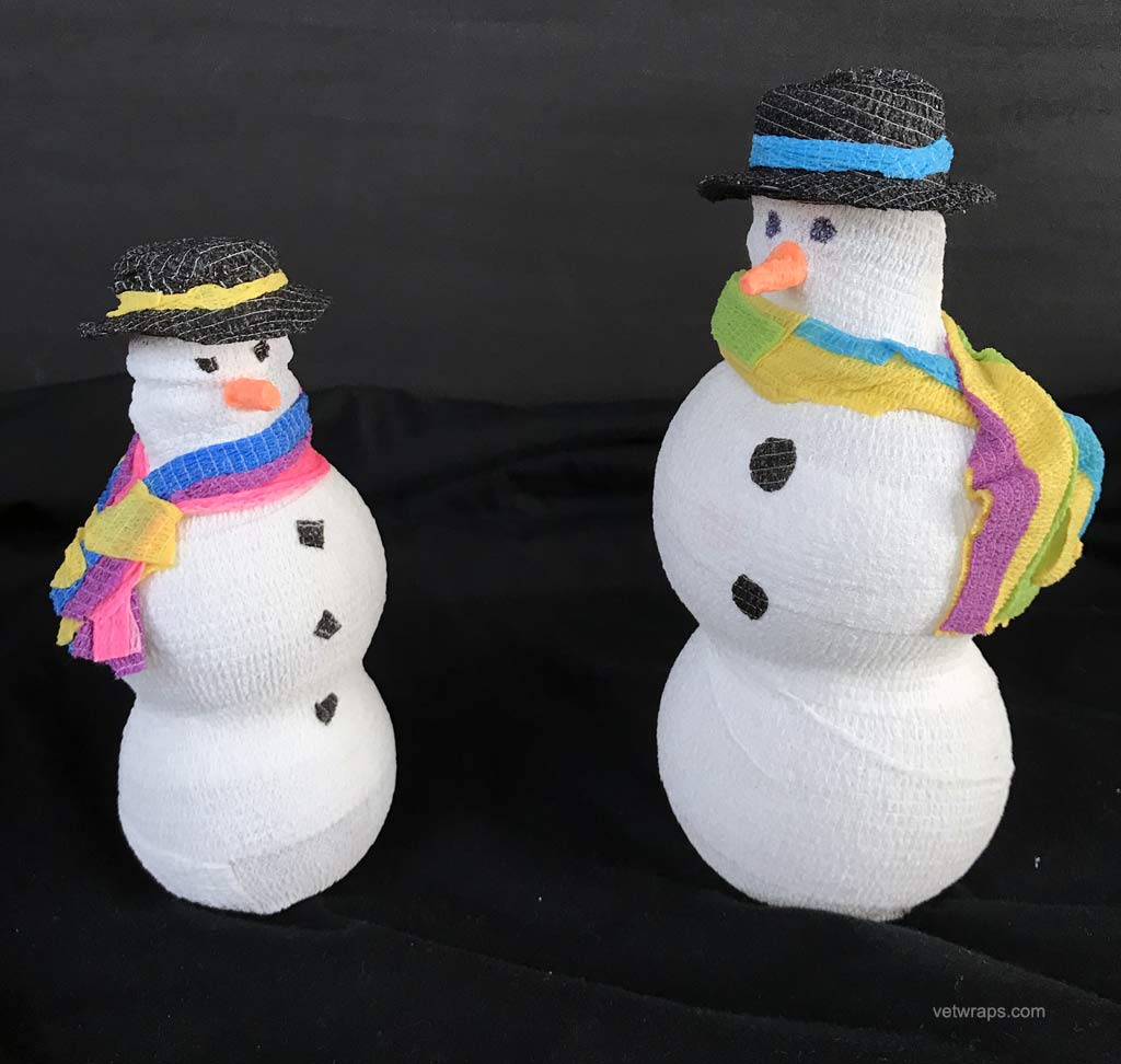 Juice Bottle Frosty the Snowmen Made with WildCow Vet Wrap