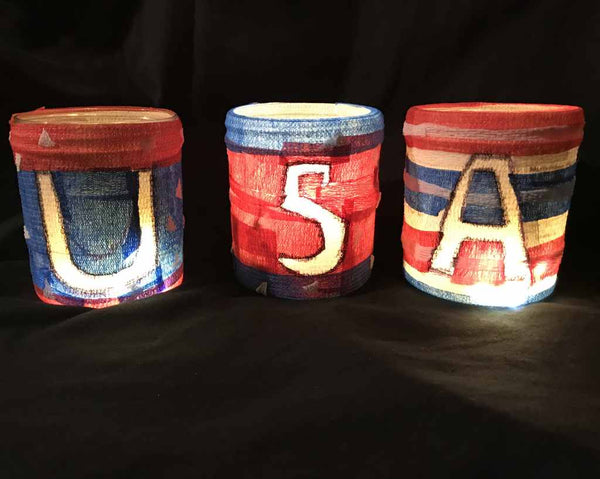 Independence Day Lights crafts created with WildCow Vet Wrap