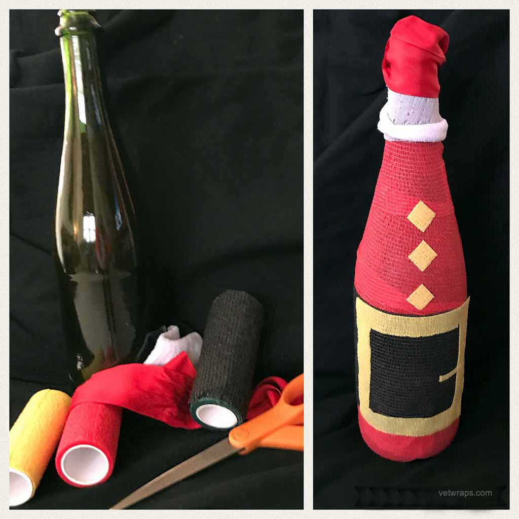 Santa Clause made with glass bottle and WildCow Vet Wrap