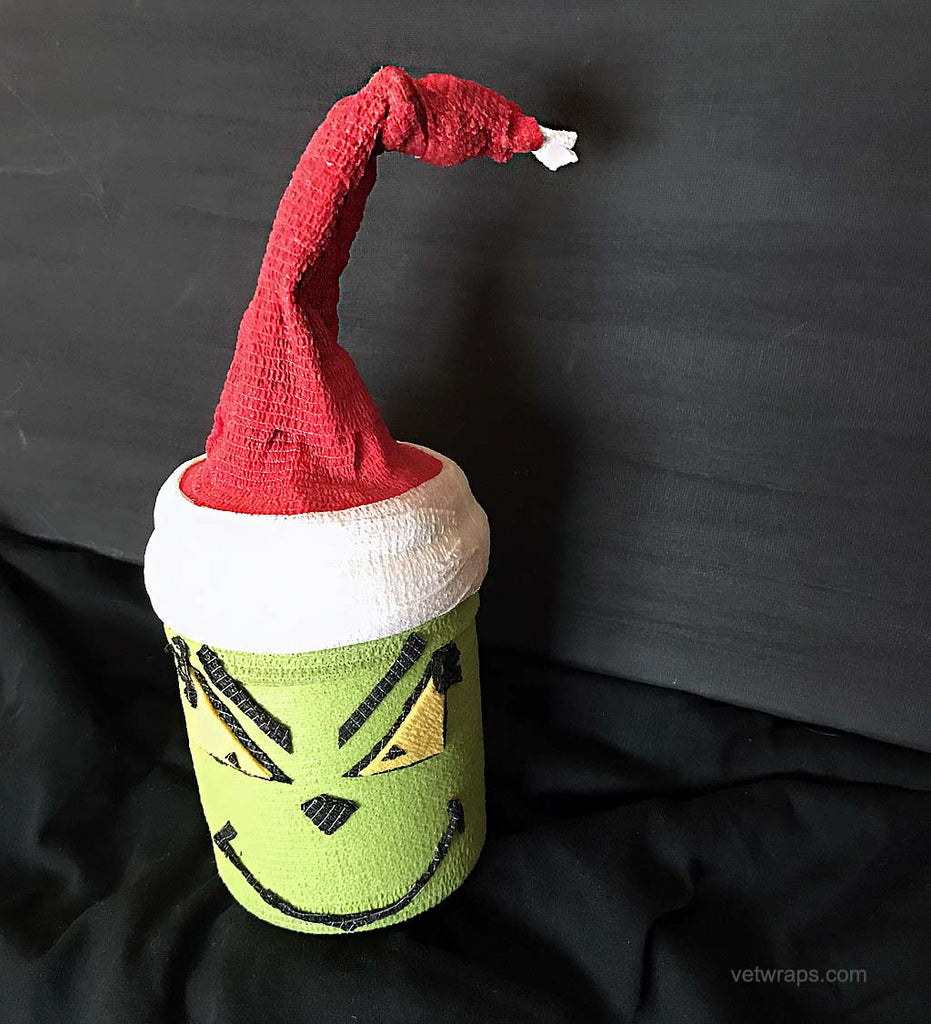 The Grinch - created from a Talenti Ice Cream Container and WildCow Vet Wrap