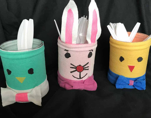 Easter Utensil Buckets made with WildCow vet wrap