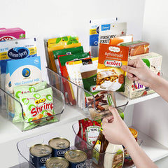 Vtopmart Food Packet Organizer Bins for Pantry Organization and Storage, 6 Pack Clear Plastic Holder for Organizing Seasoning Packets, Spice Packets, Pouches, Snacks in Kitchen or Cabinets