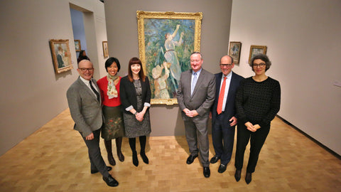 Thom Collins, Neubauer Family Executive Director and President of the Barnes Foundation; Cindy Kang, Associate Curator of the Barnes Foundation; Nicky Myers of the Dallas Museum of Art (co-curator of Berthe Morisot: Woman Impressionist); Philadelphia Mayor Jim Kenney; Joseph Neubauer, Chairman of the Board of Trustees of the Barnes Foundation; and Sylvie Patry of the Musee d’Orsay (co-curator of Berthe Morisot: Woman Impressionist), in Berthe Morisot: Woman Impressionist exhibition at the Barnes Foundation, 2018. (The Barnes's presentation of Berthe Morisot: Woman Impressionist was managed by Cindy). Photo by Darryl Moran 