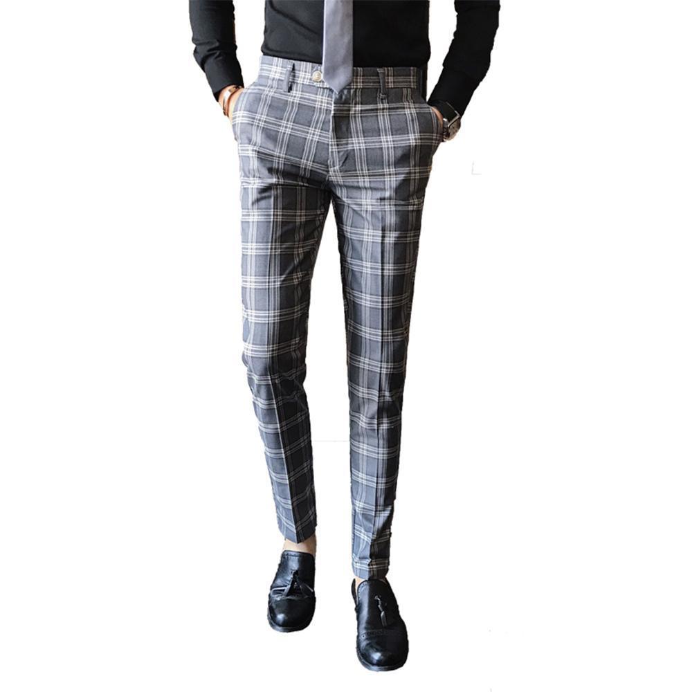 plaid skinny fit pants